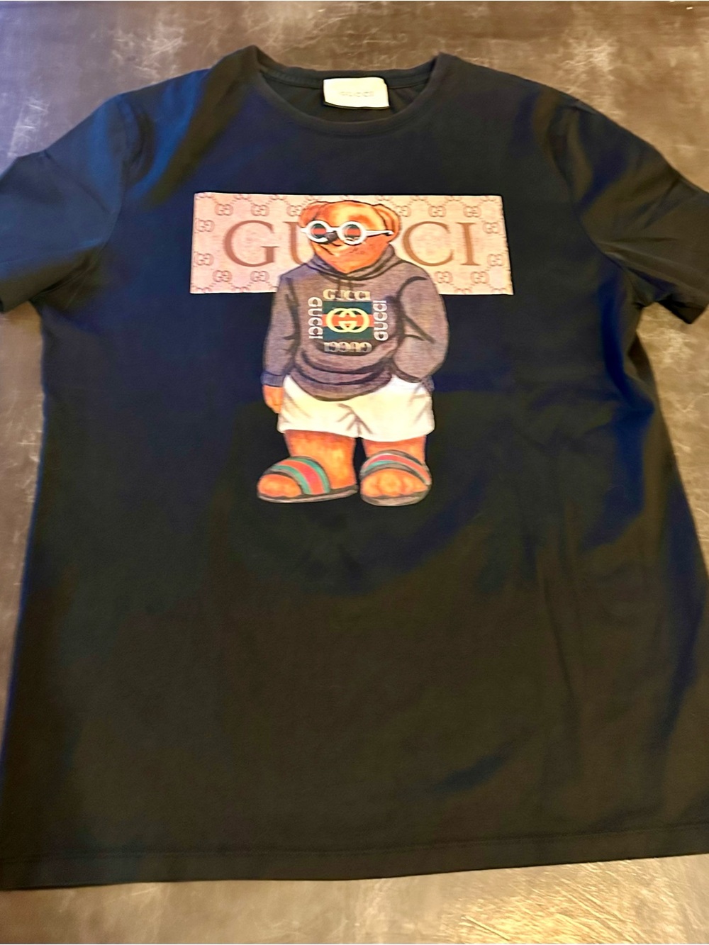 GG Black Bear Graphic Tee with Logo